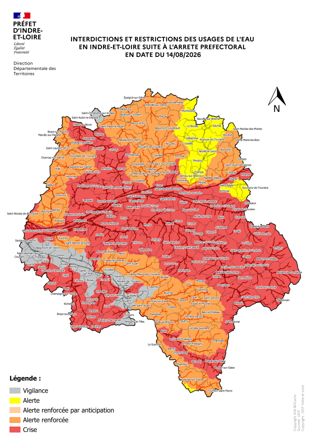 Carte des restrictions par commune